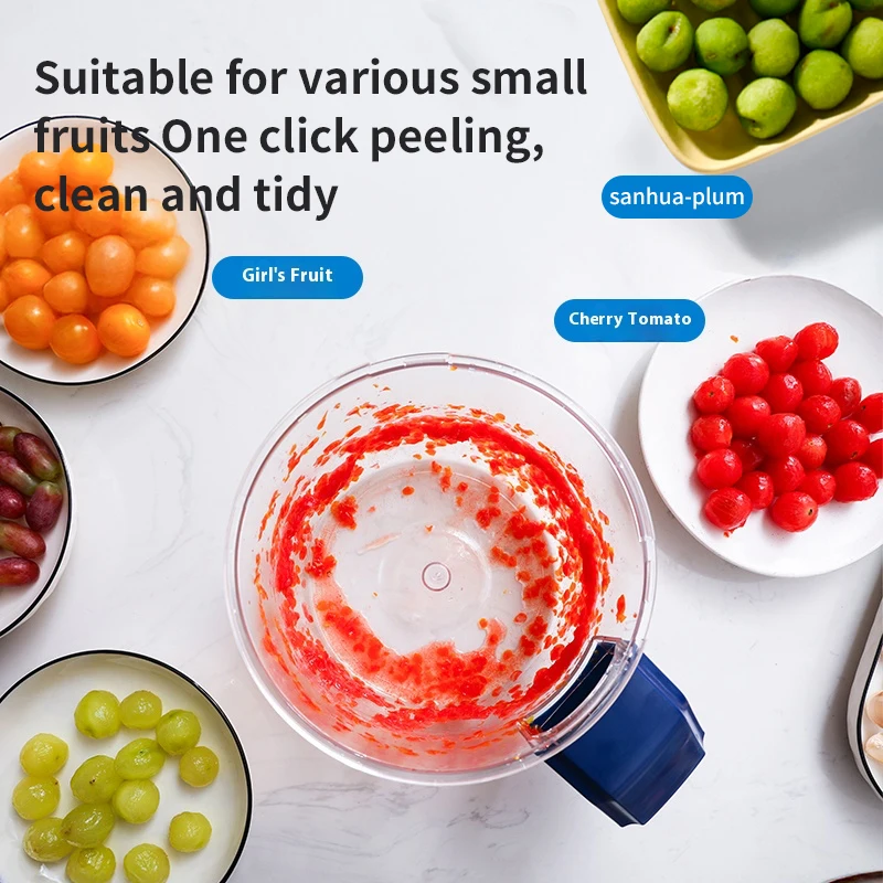 Automatic Electric Rechargeable Fruit Peeler Brushless Motor for Grapes Tomato Garlic Kitchen Peeler Smooth Peeling Process Tool