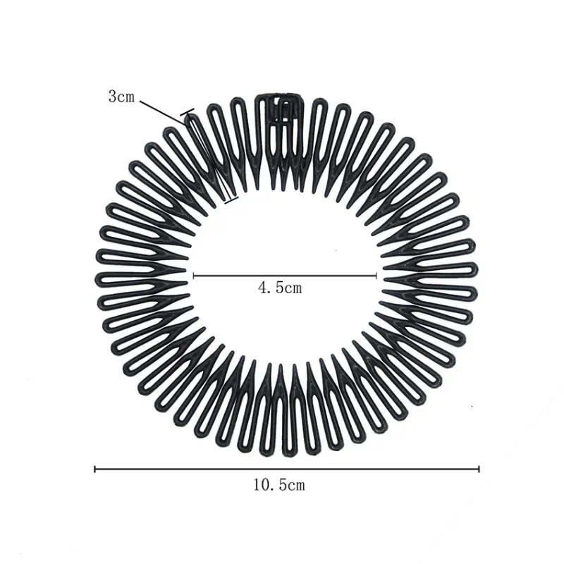 Bandeau de sauna en plastique pour cheveux, cercle complet, clips de bande de cerceau, peigne flexible commandé, lavage des dents du visage,