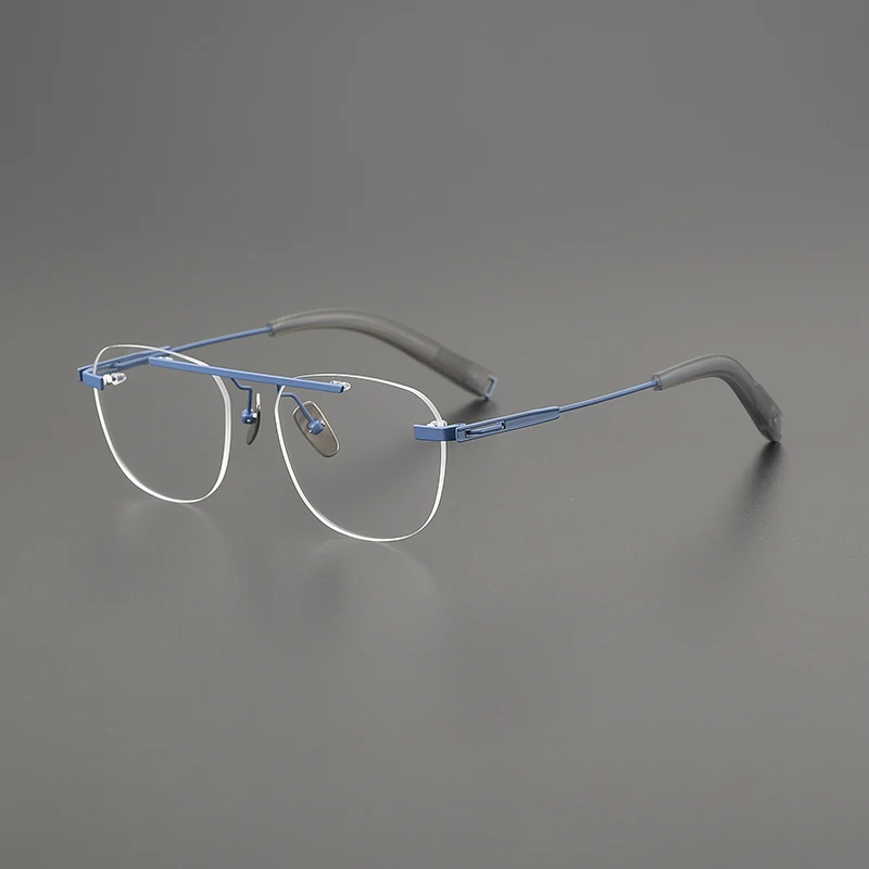 High Quality Square Acetate Titanium Glasses Frames DTX-421 Business elite men's frameless glasses can be customized Lens