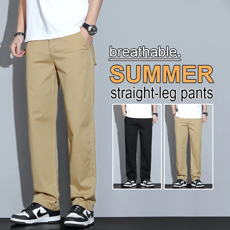

Men's Simple Practical Loose Straight Work Pants 2025 Autumn Winter Fashion Comfortable 3D Pocket Wide Leg Pants Plus Size 38