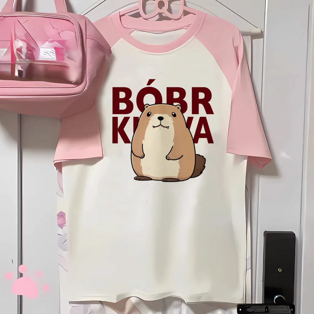 Bobr Kurwa Tee women active wear top girl Japanese designer funny clothes