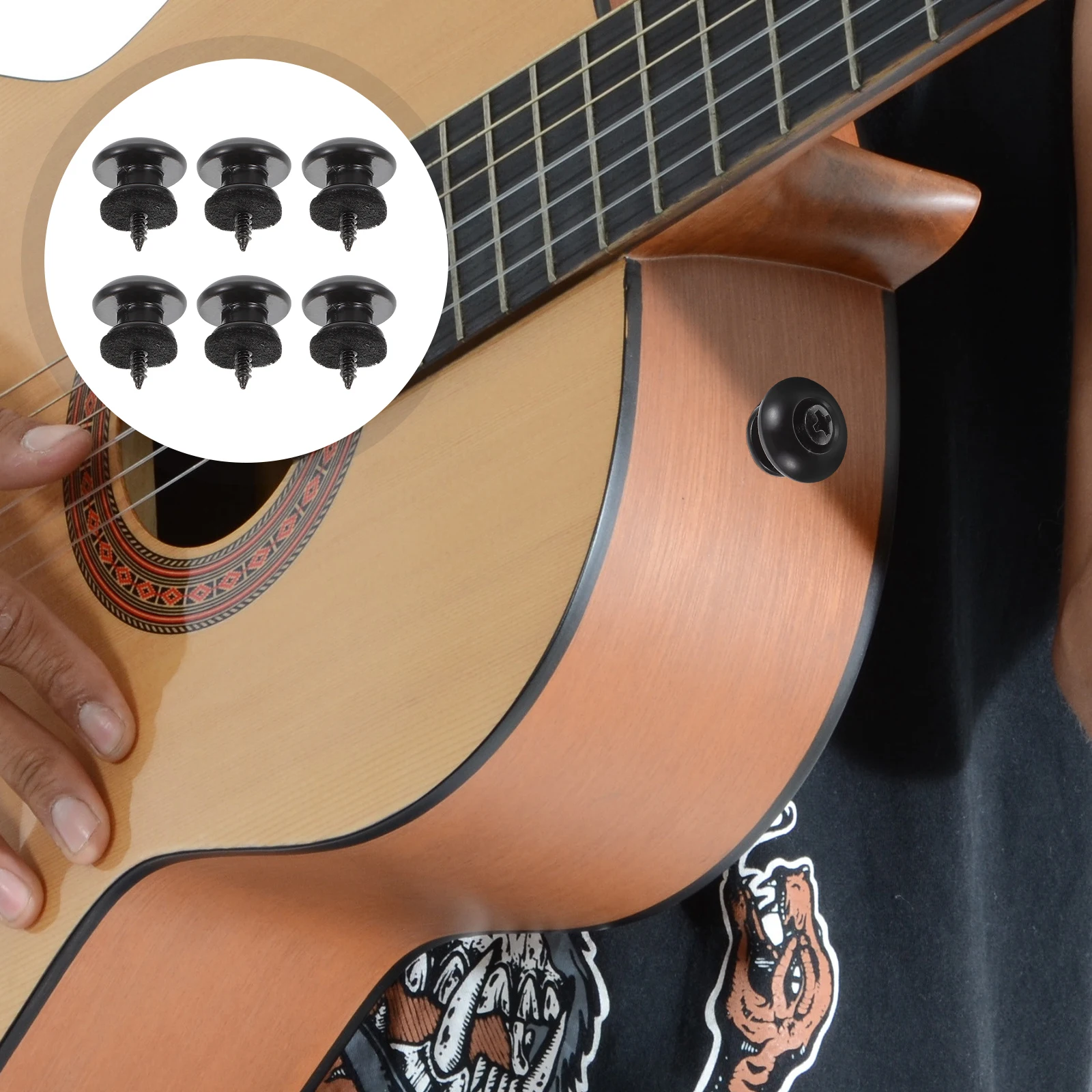 

6 Pcs Guitar Ukulele Electric Strap Attachment Accessories Fixing Buckle Straps Buckles Iron for