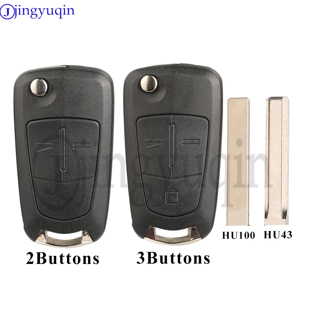 

jingyuqin Remote Key Shell For Vauxhall Opel Corsa D Astra Vectra Zafira Signum 2/3 Button Remote Key Fob Case