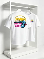 T-shirt de motocross FMF Ride Bad Fast pour homme, 100% coton, tee-shirt graphique de course de moto tout-terrain, décontracté, manches courtes, blanc, nouveau modèle 2026 2