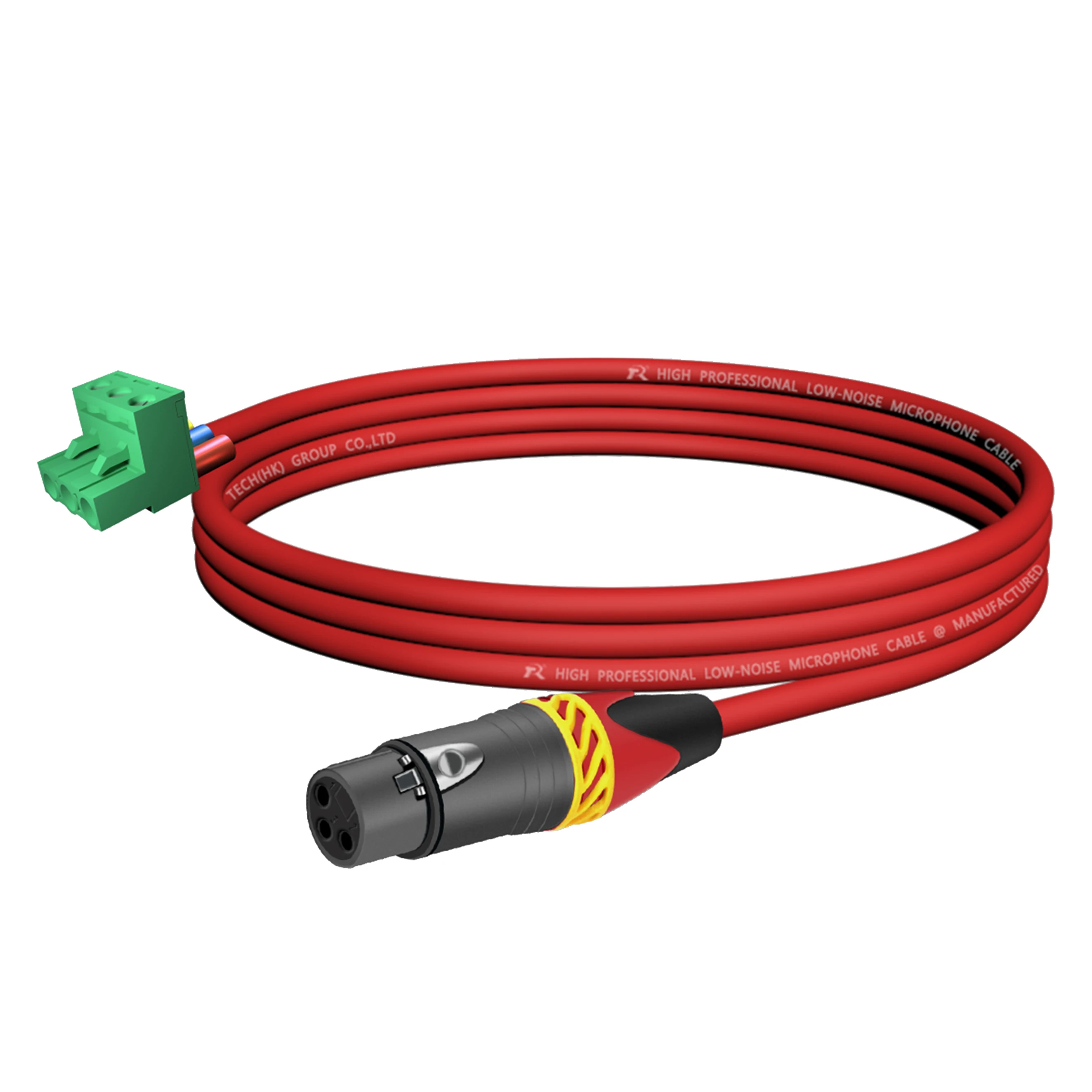 1 Stück Phoenix-zu-XLR-Audiokabel, Abgeschirmtes Kabel mit XLR-Stecker/Buchse und Gelber Rutschfester Zugentlastung – Detail 18