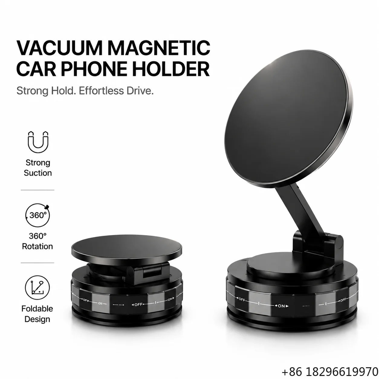 Car Mount Magnetic Metal Car Phone Holder Dashboard Desk Suction Cup Mount Universal Foldable Stand 360 Rotatable