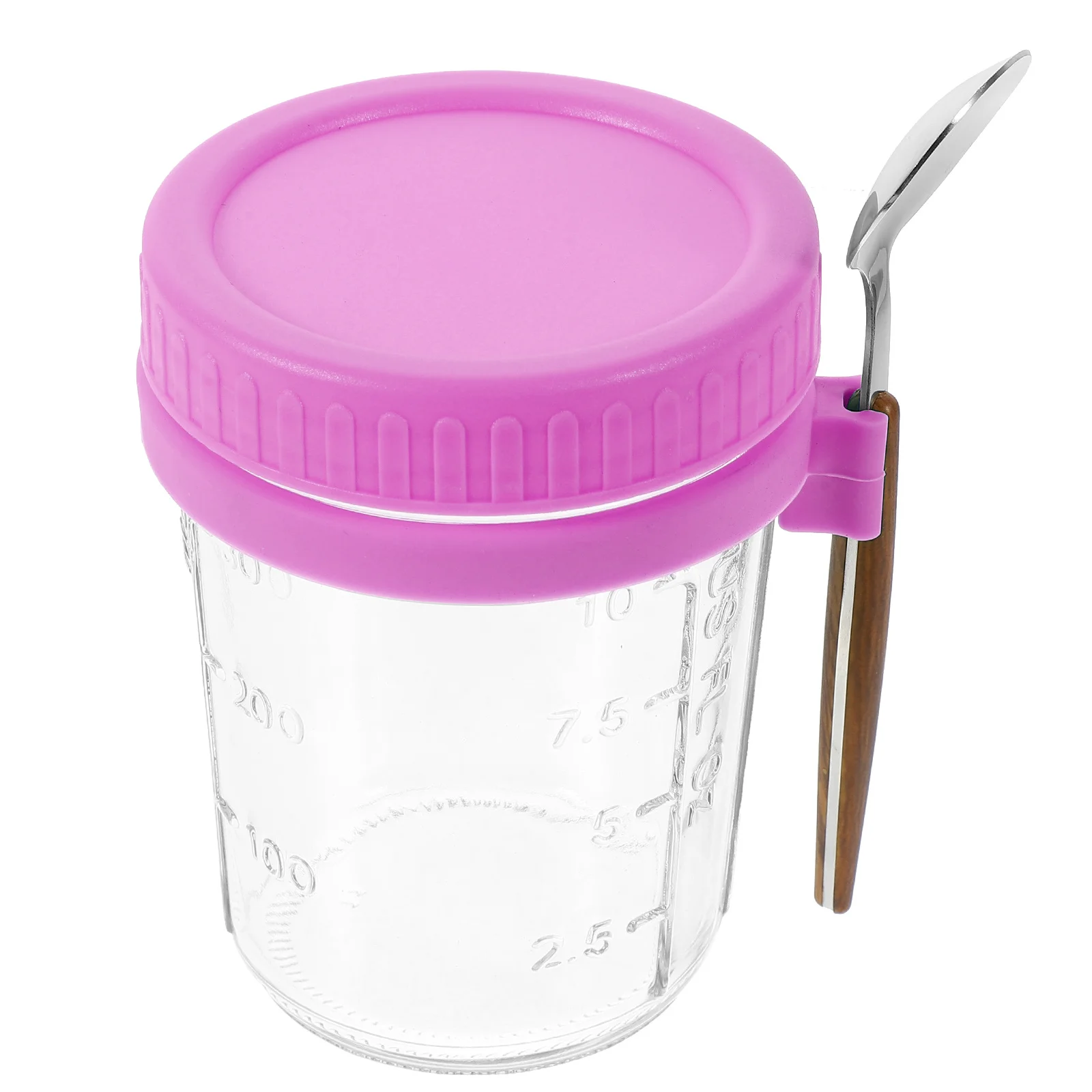 

1Set Overnight Oats Cup Household Breakfast Container Lid Spoon Portable Cereal Jar Salad Soup Storage Overnight Oats Containers