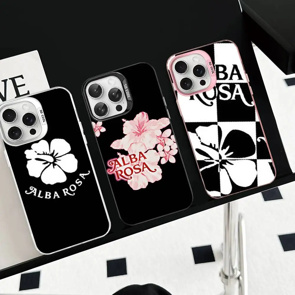 Fashion A-ALBA R-ROSA Phone Case For IPhone 17 16 15 14 13 12 11 Pro Max Plus Pro Colorful Shell