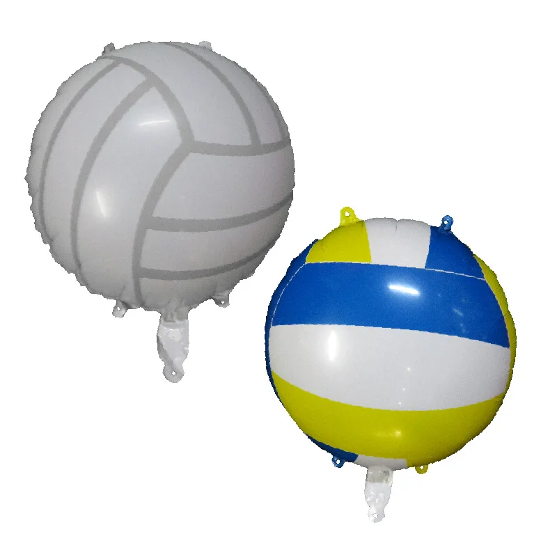 2pcs 18inch Volleyball Aluminium Film Balloon,Blue and Yellow Volleyball Balloon