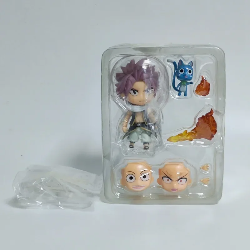 10cm Fairy Tail Q version Nendoroid 1741# Natsu face-changing movable model ornaments boxed figure For Friends Gifts