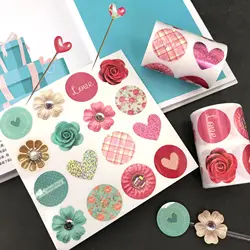 Floral Thank You Sticker Paper Label Stickers Scrapbooking Wedding Envelope Seals Handmade Mother's Day decorative stickers