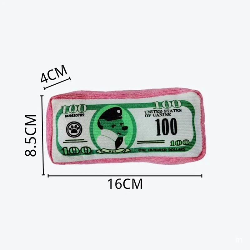 Simulation Money Dog Toys Funny Squeaky Sound Sounding Paper Resistance To Bite Chew Dog Toys Clean Teeth Pet Supplies