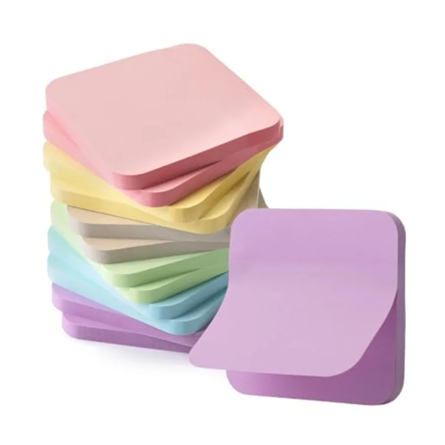 

- Sticky Notes, 2.8"x2.8", 12 Pads, 720 Sheets, Pastel Color, Round Corner Sticky Notes Bulk, Self-Stick Note Pads, Perfect for