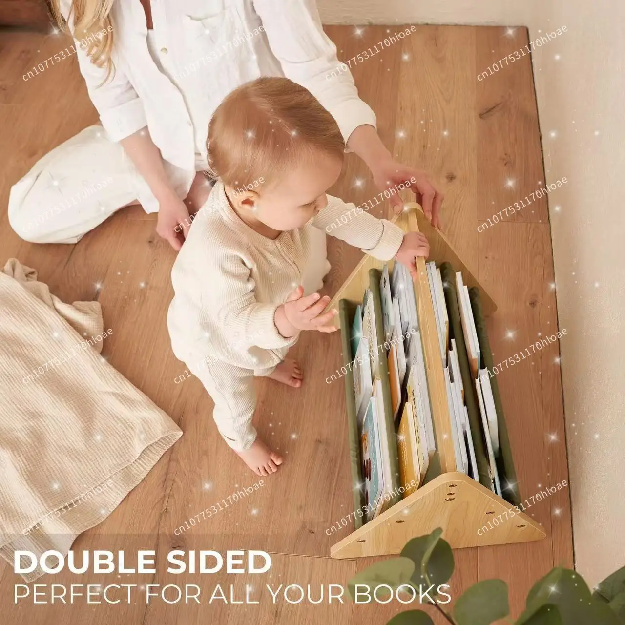 Wooden Ladder Bookshelf Floor-standing Storybook Drawing Book Storage Rack Book Storage Organizer
