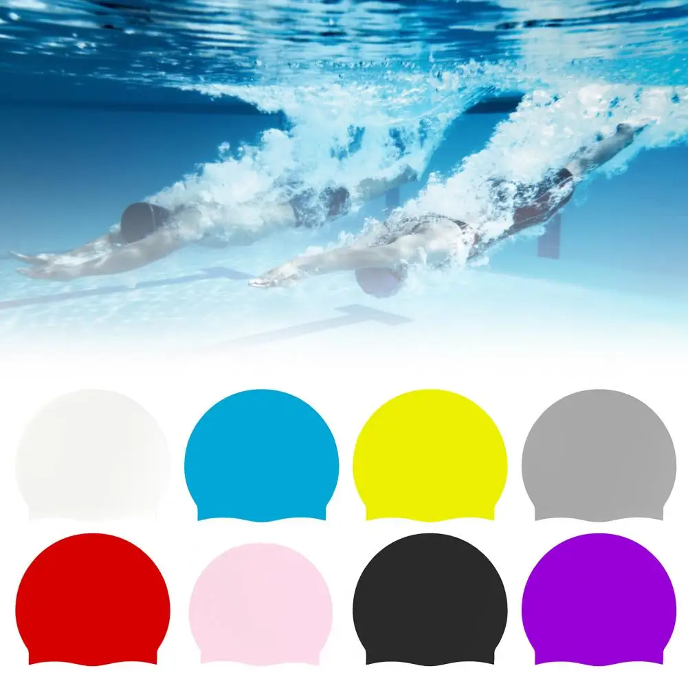 

Swimming Cap High Elasticity Suture Tightly Non-slip Tear-resistant Protect Ears Ultrathin Pure Water-resistant Swim Pool Hat