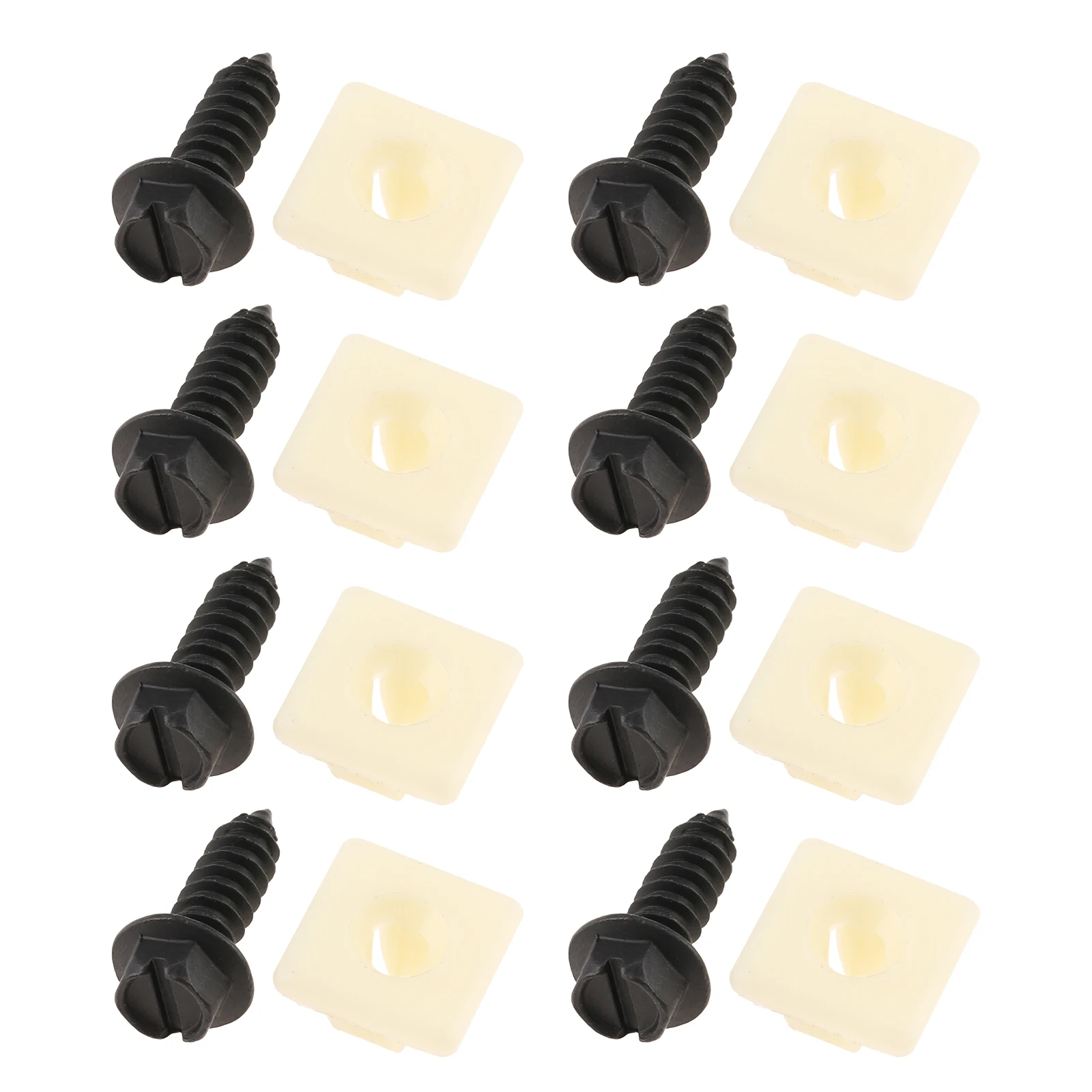 

8 Sets License Plate Screws & Nylon Screw Inserts 1/4" Diameter X 3/4” Long Rust Resistant Car Plate Hardware Auto Accessories
