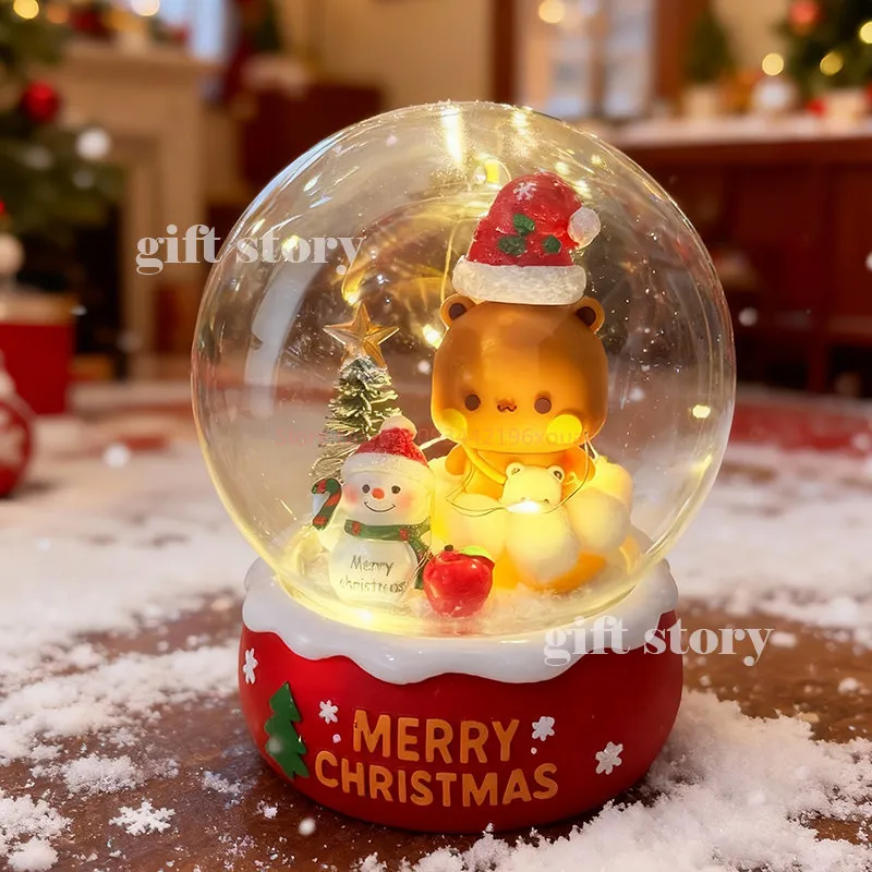 

Cute Glowing Glass Crystal Ball Night Light Birthday Gift for Girls One Or Two Cloth Options Best Friend Christmas Gift