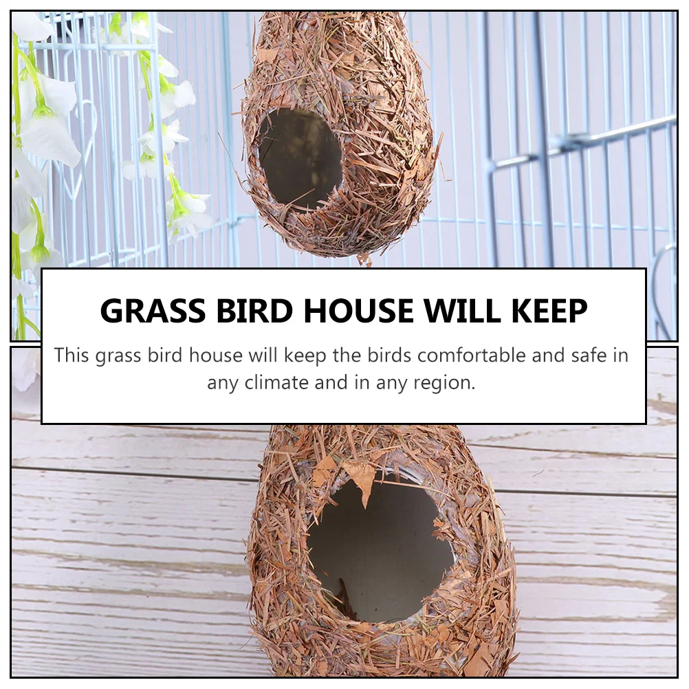 3 Pcs Bird Houses for Outdoor Hanging Natural Grass Hanging Bird House Nest Outdoor Bird House Hanging Bird Shed