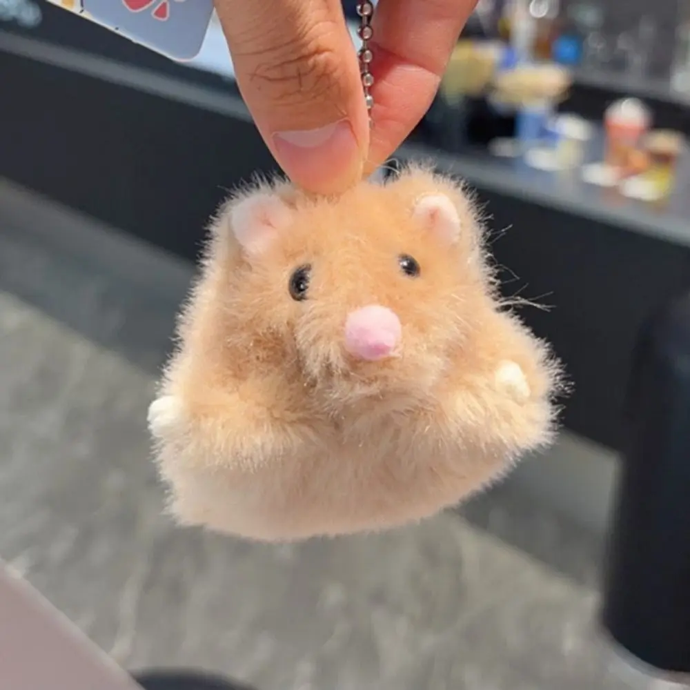 Adorable Bean Bag Hamster Pendant Stuffed Animal Backpack Fluffy Mouse Keychain Kawaii Bag Charm Rat Plush Doll Boys Girls