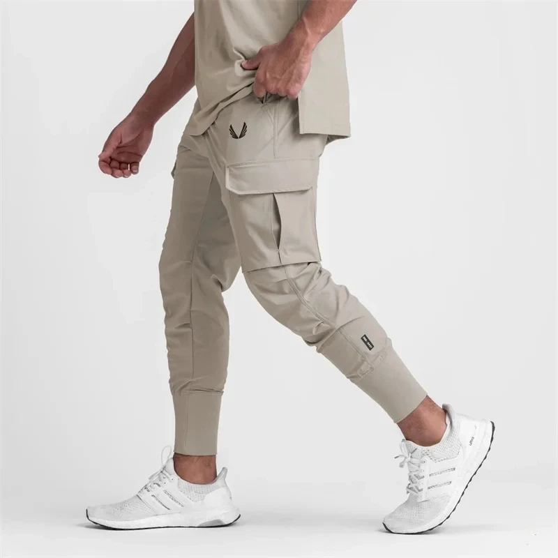 2024 New Men\'s Cargo Pants Summer Thin Loose Quick-Drying Elastic Leggings Running Training Sweatpants Casual Trend Trousers