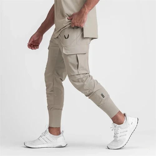 Pantalones Cargo para hombre, mallas elásticas finas y holgadas de secado rápido, pantalones de chándal de entrenamiento para correr, pantalones informales de tendencia, novedad de 2024