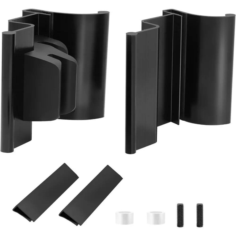 مجموعة مقبض باب الدش RV مع مجموعة برغي - أسود