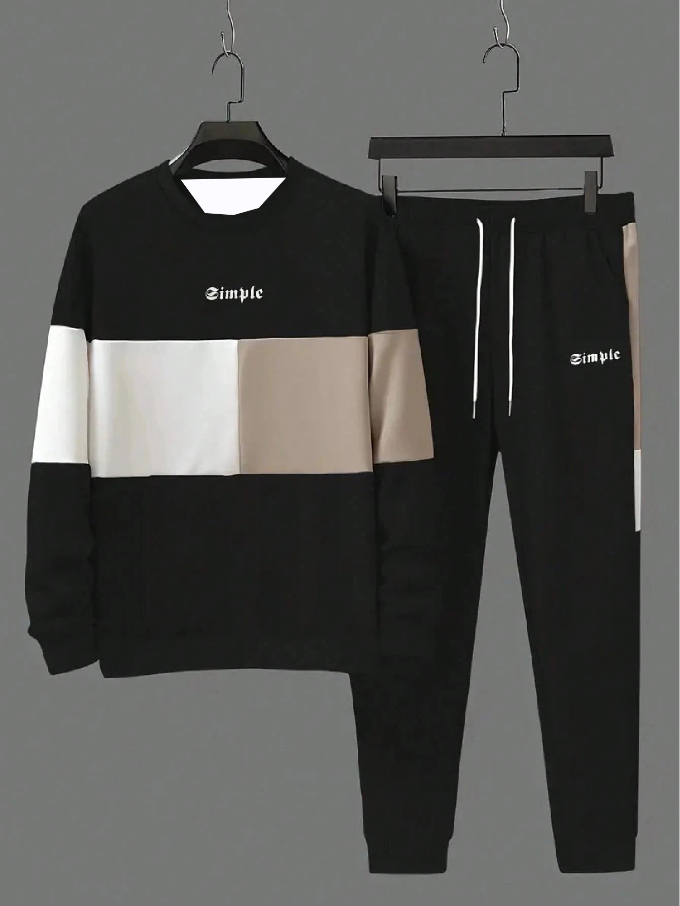 

2025-26 Autumn/Winter New Y2K Sports Set 3D Splicing Printed Round Neck Casual Men's Fashion Sports Two Piece Set