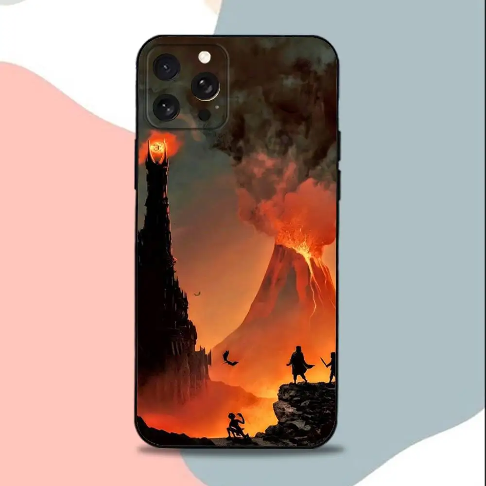 TheS Lord of T-the Rings-es Phone Case For iPhone 15,13,16,12,11,17,14,Plus,Pro,Max,XS,XR,X,SE,Mini,Soft Silicone Black Cover