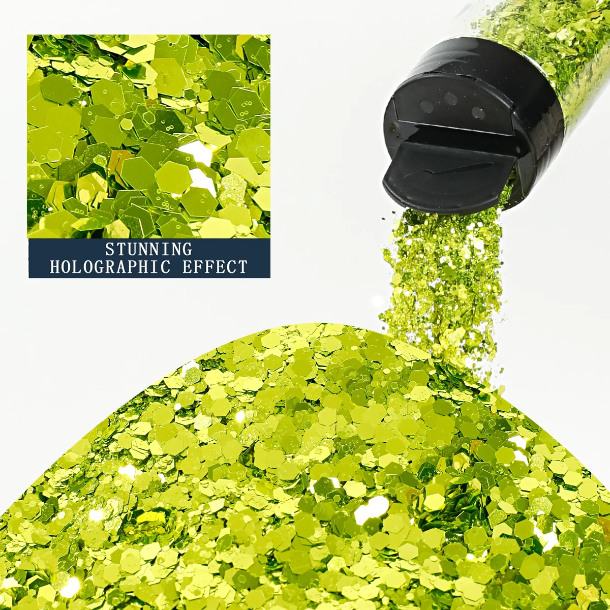 80 g Metallic-Mix, klobiger Glitzer, Bastel-Glitzerpulver, gemischte, klobige, feine, schillernde Nagel-Pailletten für Nägel, Festival-Dekoration – Detail 11