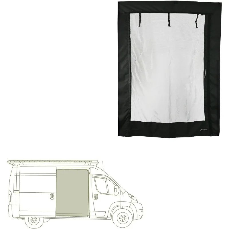 VanEssential Magnetic Closure Sliding Door Bug Screen Designed for Ram Promaster Van