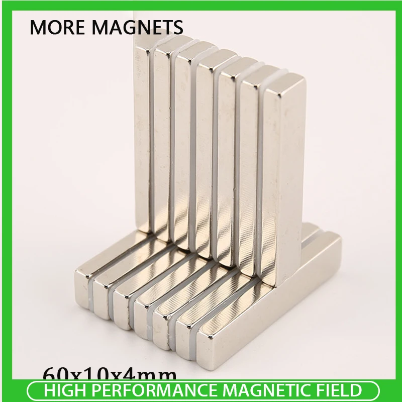 2-30PCS 60x10x4mm Strong Sheet Rare Earth Magnet 60mm x 10mm x 4mm Block Rectangular Neodymium Magnets  Strip Magnet 60*10*4mm