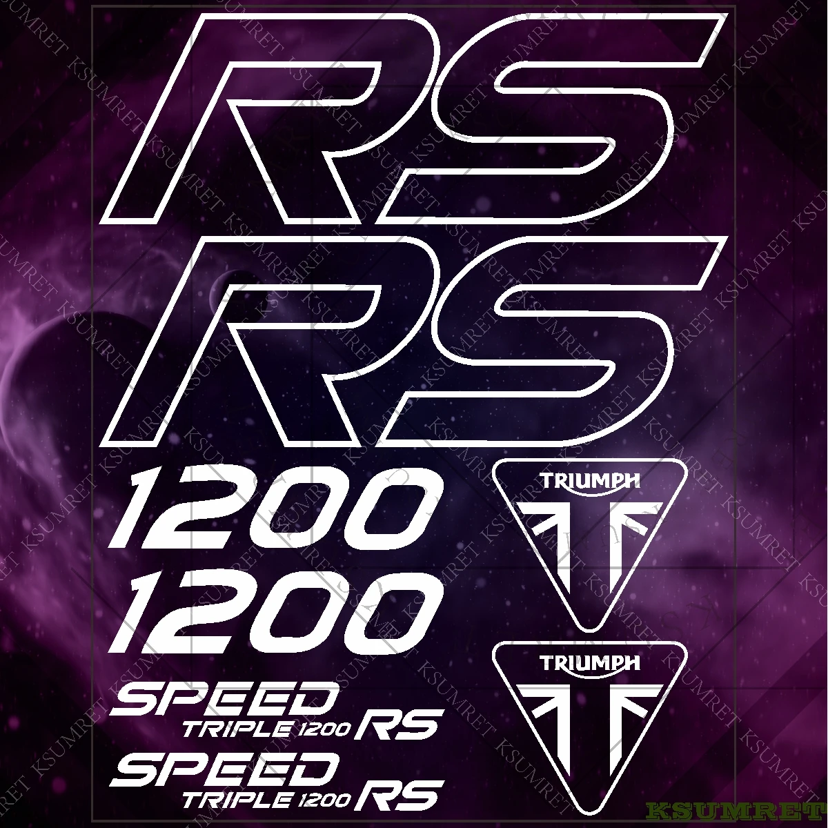 For Triumph Motorcycle Stickers SPEED TRIPLE 1200 RS accessories Racing Logo Decal Tank Emblem Waterproof