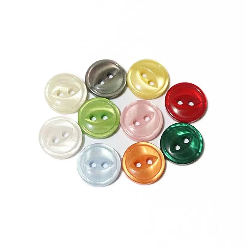 100pcs 9mm/10mm/11mm/12mm/15mm/18mm polyester button cute Fisheye buckle Sewing button Accessories resin shirt button for DIY