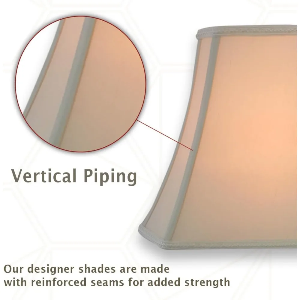 غطاء مصباح جرس مصمم مستطيل، سبايدر فيتر، أبيض، 8x14x10.6، تصميم داخلي حديث، DSO-68-14WH #5