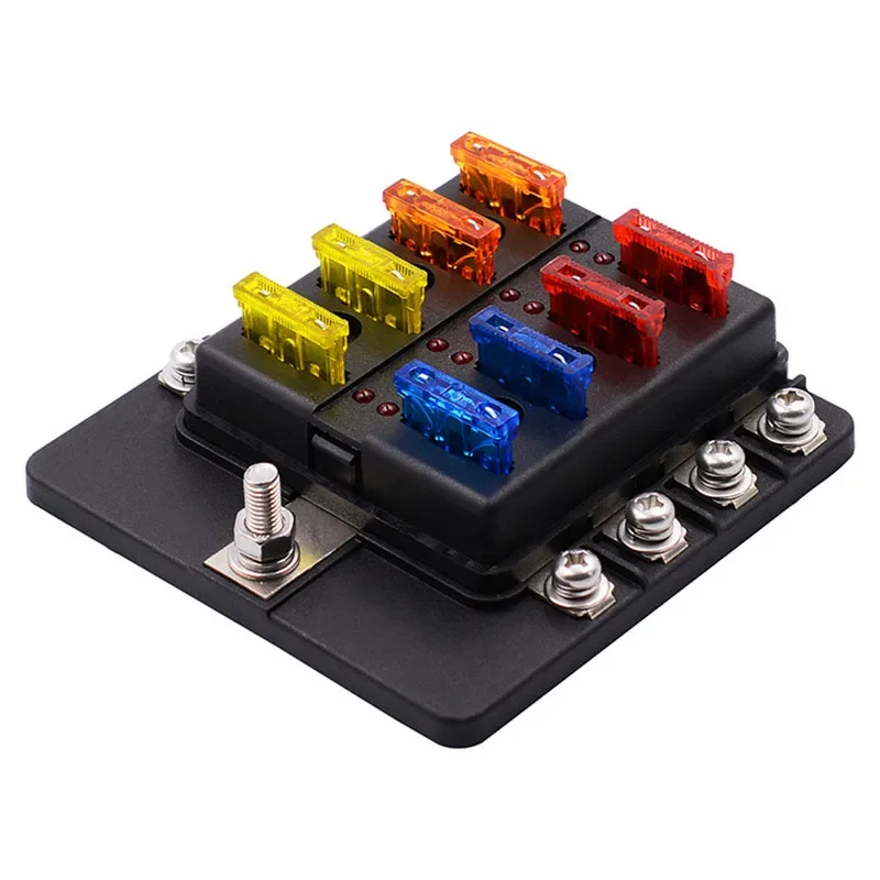 

Universal Car 6 Way 8 Way Blade Fuse Terminal Block Auto Track Fuse Holder Box Wiring Power Connector Switch With Light 12V 24V