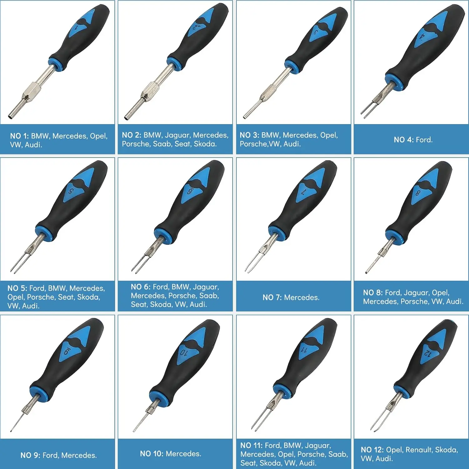 Stromklemmen-Entriegelungssatz, 23-teiliges Universal-Werkzeugset zum Entfernen von Kabelverbindern für Fahrzeuge