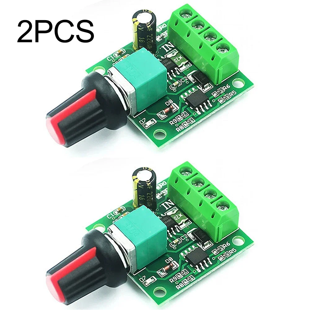 

2pcs PWM DC Motor Speed Regulator 2A 1.8V-15V Speed Control Switch Potentiometer Controller With Self-recovering Fuse