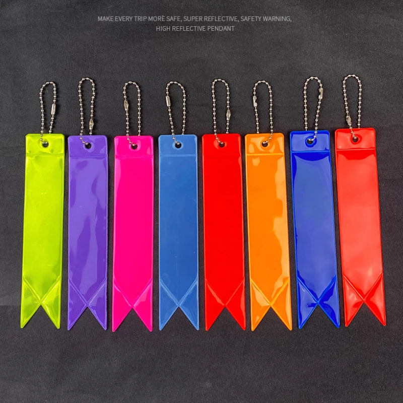 Safe Reflective Keychain For Bag Backpack Pendant Strip Ornaments Reflectors For Things Adults Children Night Safety Accessories