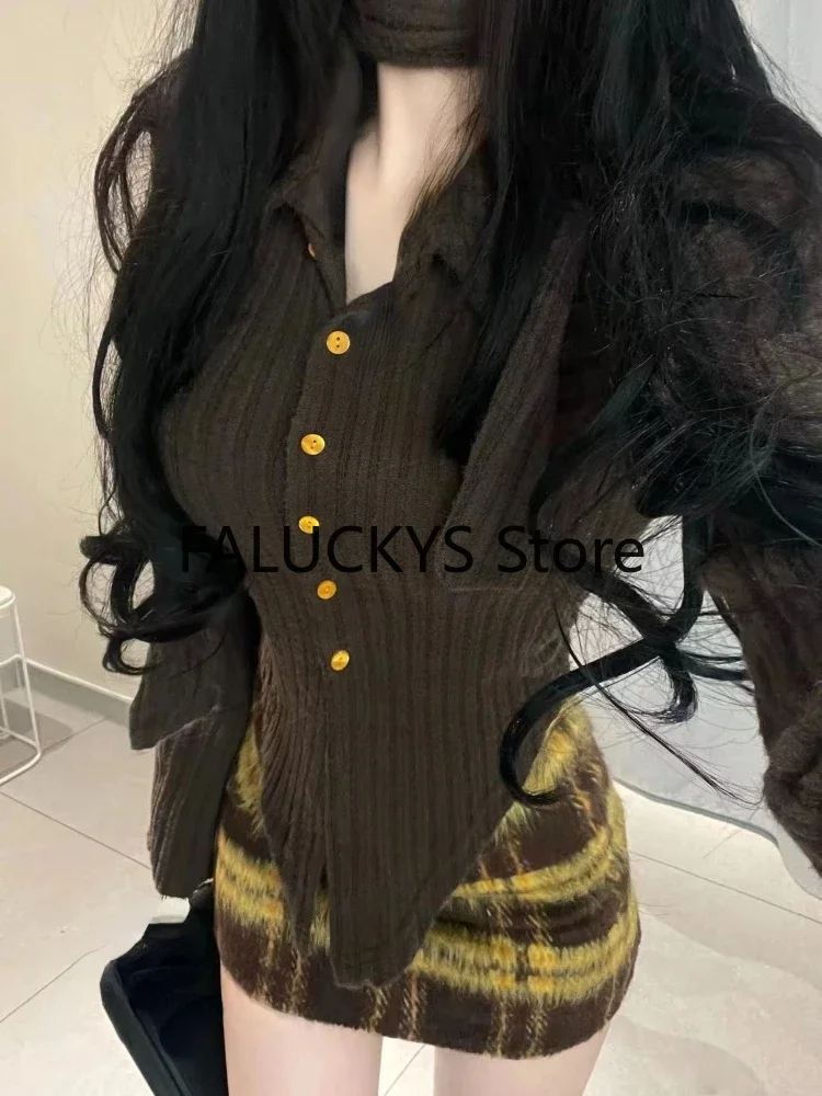 2023 Winter Vintage 2 Piece Set Office Lady Casual Outwaer Mini Skirt + Women Evening Party Slim Sexy Y2k Blouse Korean Fashion