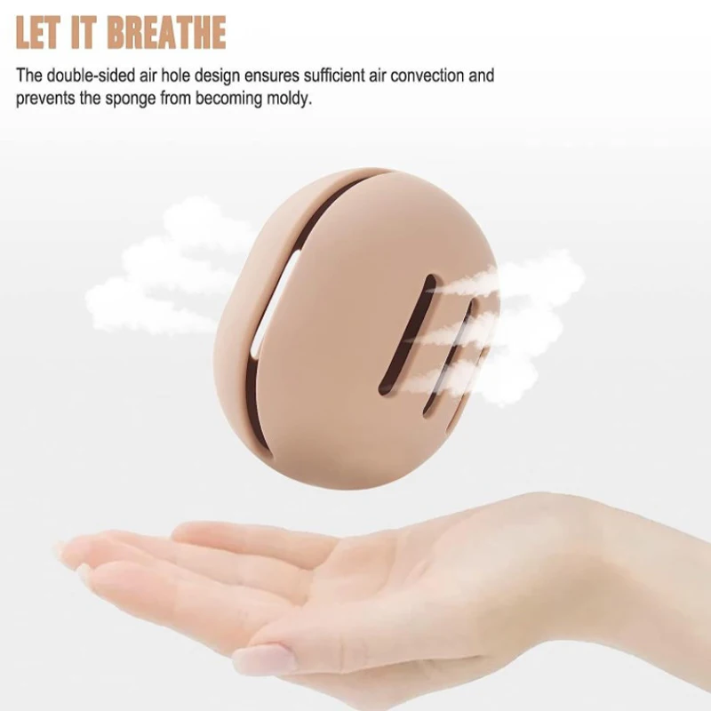 Makeup Sponge Holder Eco-Friendly Silicone Multi-hole Beauty Storage Case Travel Protable Cosmetic Puff Holder Box