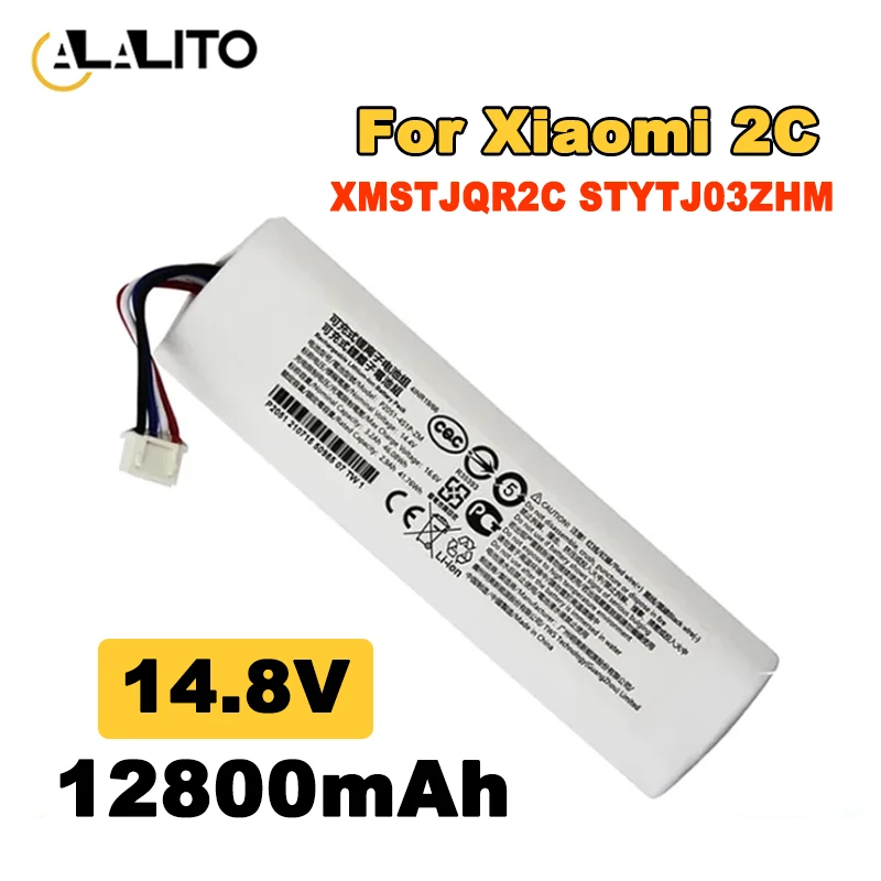 Bateria de substituição Li-ion para Xiaomi Mi Robot Vacuum, Mop 2, XMSTJQR2C, STYTJ03ZHM, 2C, P2051-4S1P-ZM, 14.8V, 12800mAh