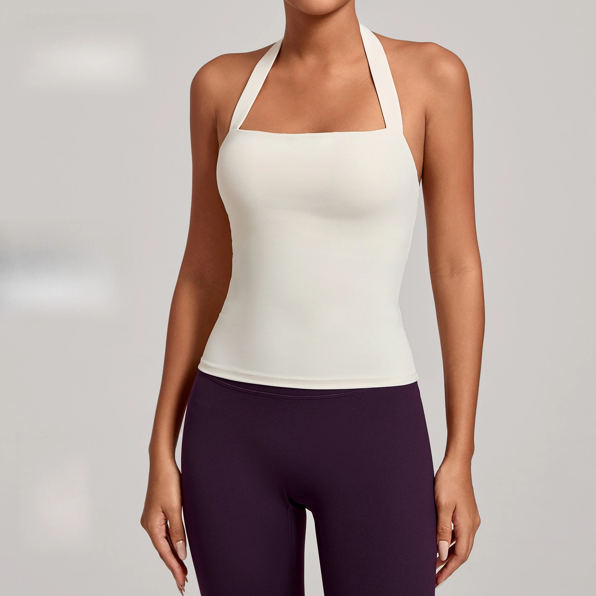 

Sexy Backless Slim Tank Tops with Cups Women Clothing Summer Sleeveless Gym Workout Top Female Vest Fitness Sports Shirt Camis