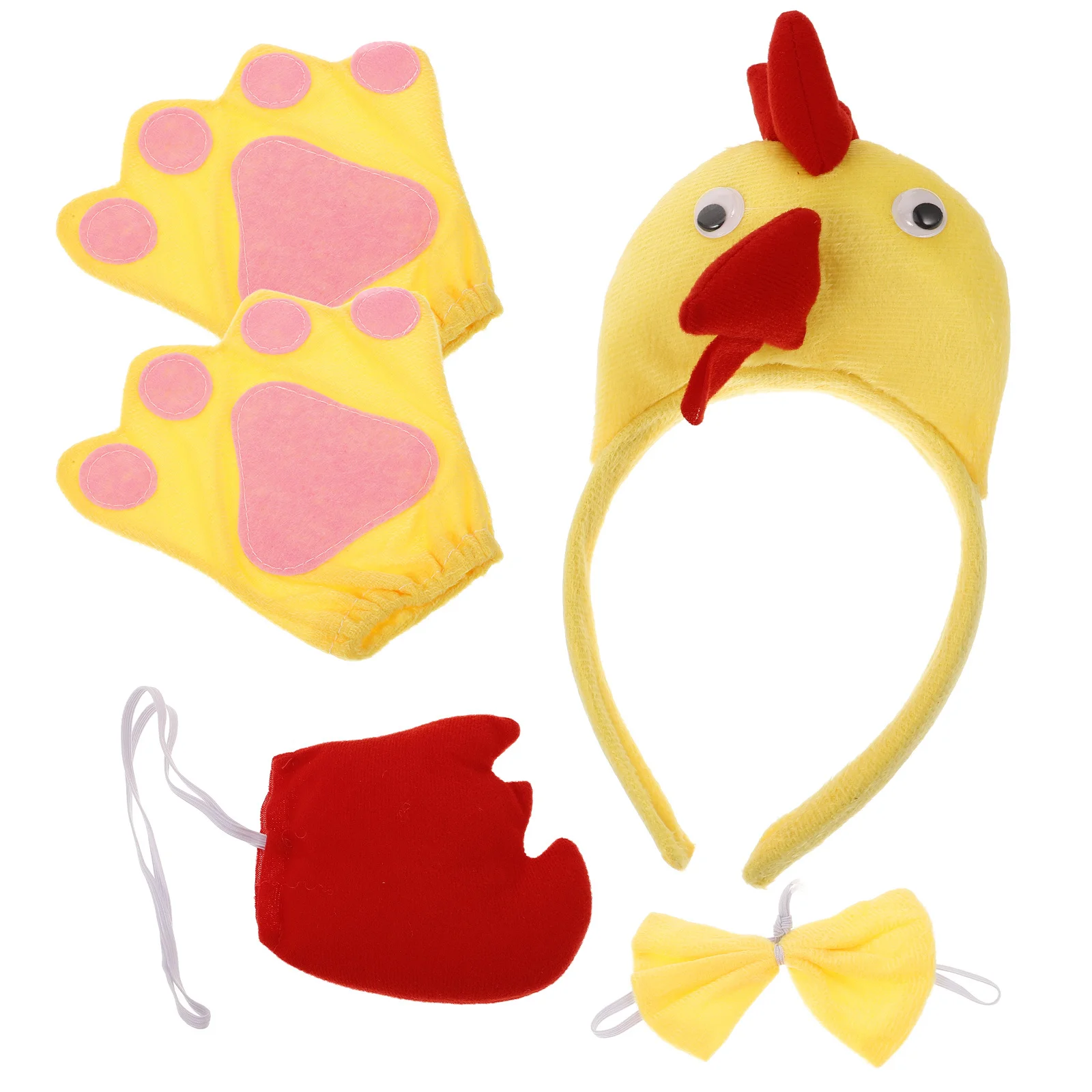 

1Set Lovely Chick Headband Tail Gloves Cosplay Accessory for Kids and Adults Party Chick Headband Photo Props Cosplay Supplies