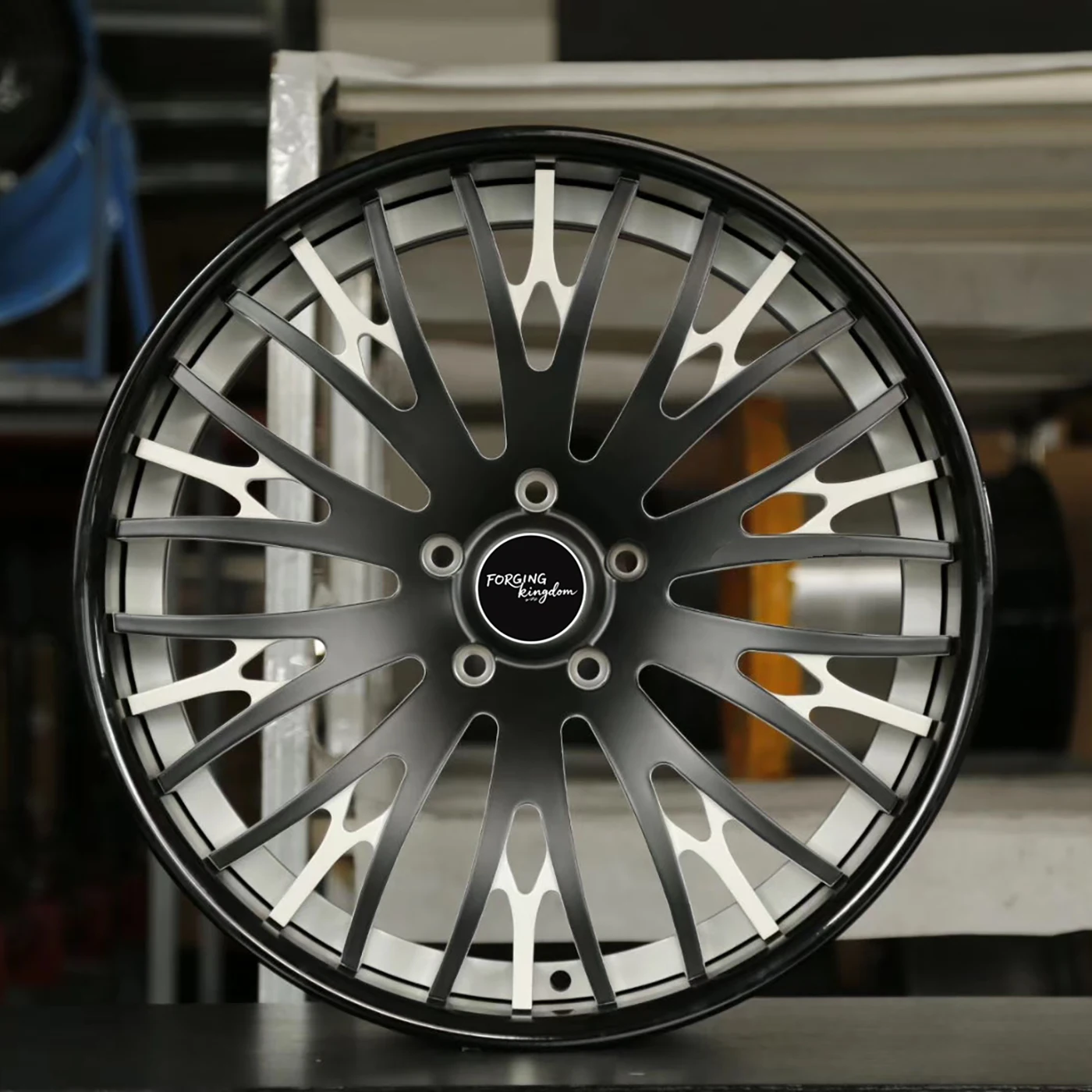 New Genuine 2-Piece Forged Aluminum Alloy Wheels 17-26 Inch Multi-Spoke 5x108/114.3/120/112 40mm Black