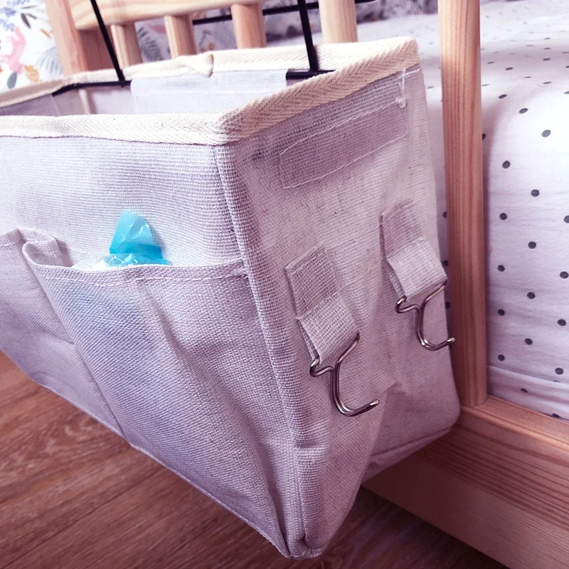 Portable Baby Care Essentials Hanging Organizers Crib Storage Cradle Baby Crib Organizer Diaper Bag Linen Baby Bed Accessories