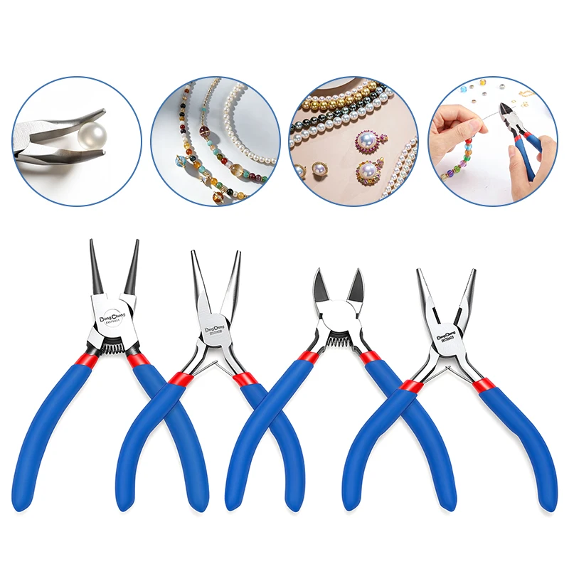 Mini Jewelry Making Pliers Set, Non-slip Ergonomic Grip, Precision Beading Wire Bending Handcraft Tools Kit for Jewelry Makers