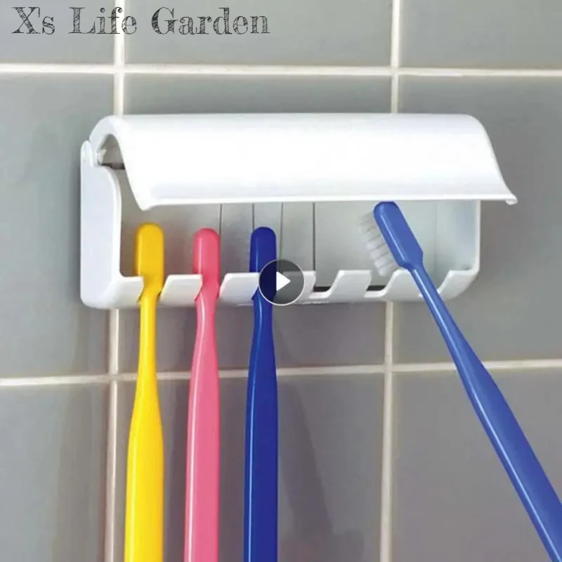 Toothbrush Holder Punch-free Wall-mounted Toothpaste Holder Toothpaste Storage Rack Holders Bath Organizer Bathroom Accessories