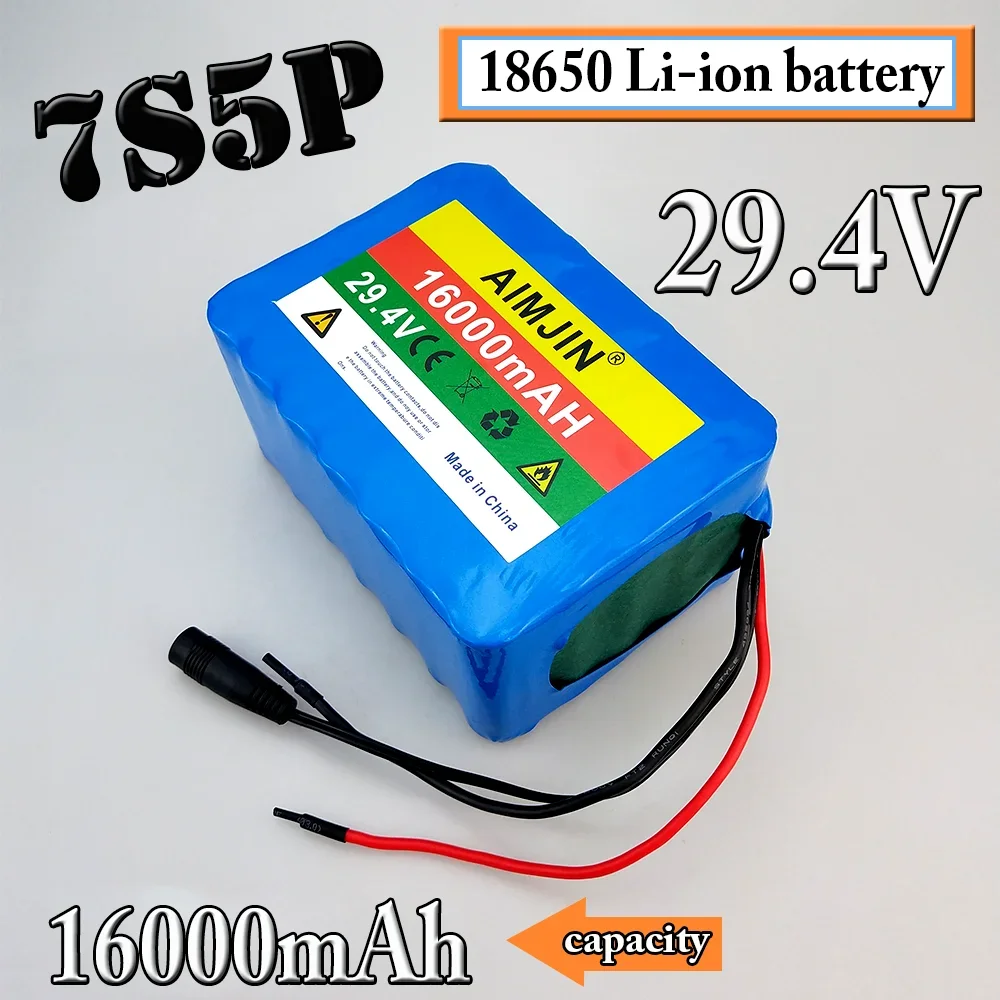 

NEW 7S5P 24v 38Ah Battery Pack 250w 29.4V 38000mAh Lithium Ion Battery Pack For Wheelchair、Balanced vehicle , built-in BMS