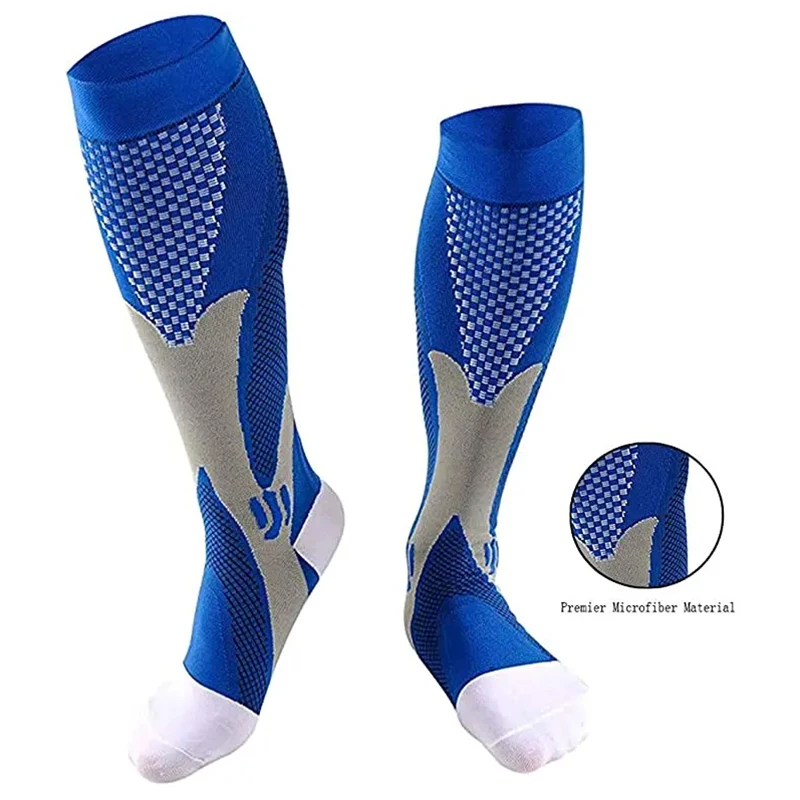 Chaussettes de sport de compression pour hommes et femmes, bas d'infirmière, course à pied, cyclisme, fitness, randonnée naturelle, varices, œdème de grossesse