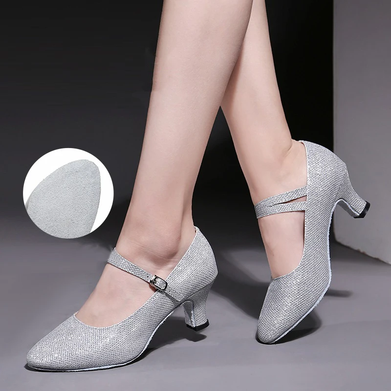 

Shoes Woman Latin Dance Shoes Female Square Ballroom Dance shoes Leather Shining Fashion Social Dance Women Shoes Sneakers